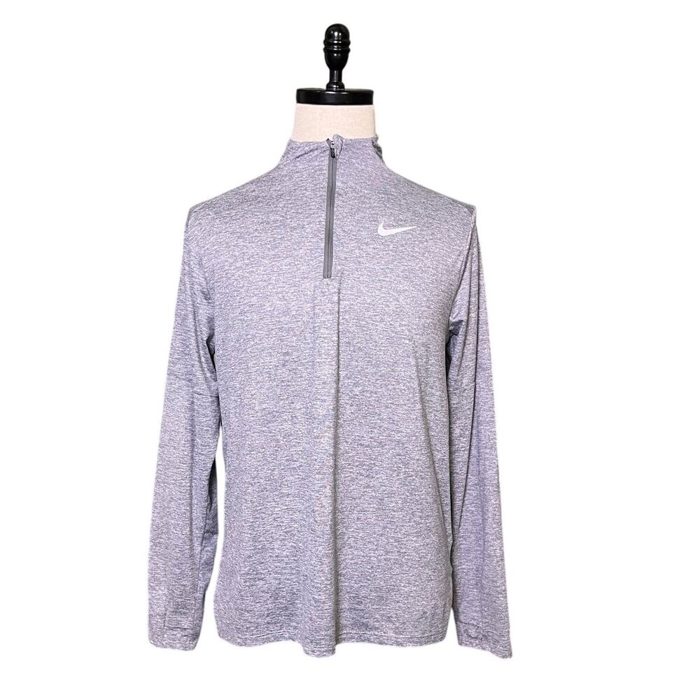 Nike Dri-FIT Running Half Zip Pullover Gray Long Sleeve Men’s Medium
